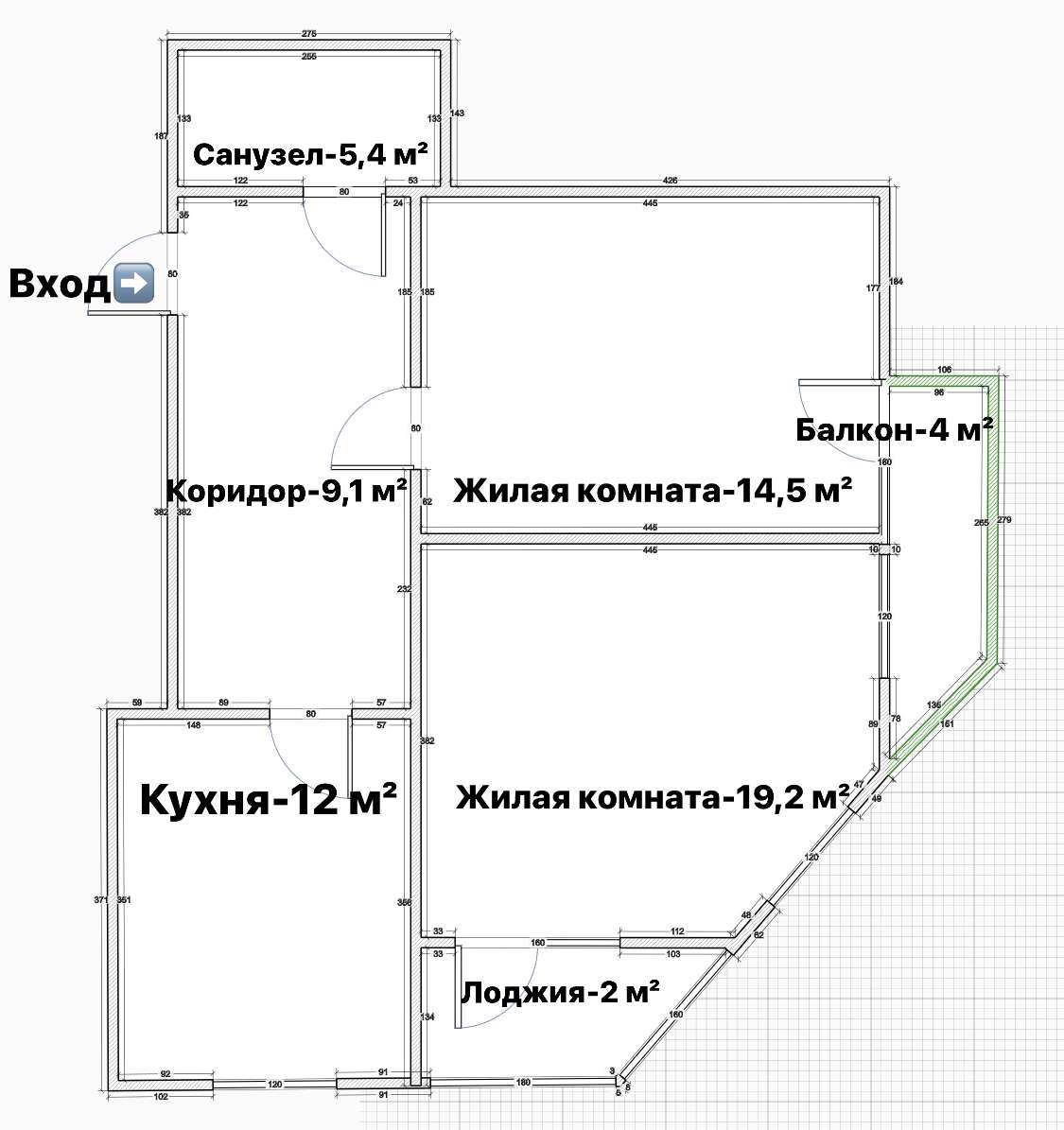 Фотография 2-комн. квартира 64.00 м² #1