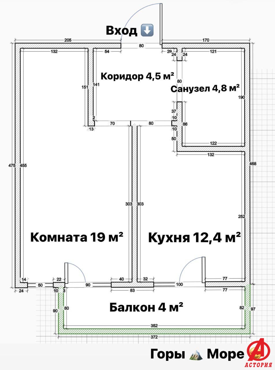 Фотография 1-комн. квартира 43.00 м² #1