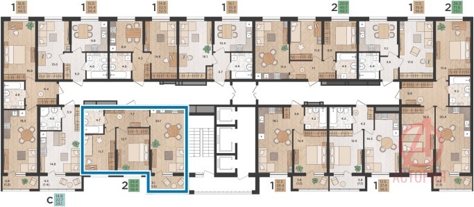 Фотография 2-комн. квартира 58.40 м² #2