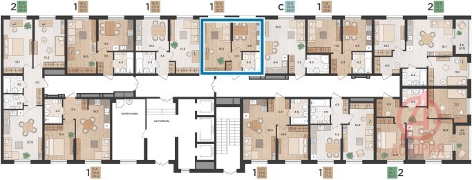 Фотография 1-комн. квартира 32.30 м² #1