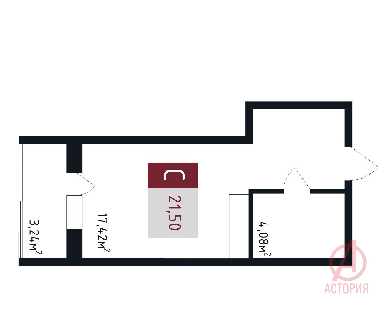 Основная фотография 1-к. квартира 21.50 м² 