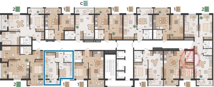 Фотография 1-комн. квартира 38.60 м² #1