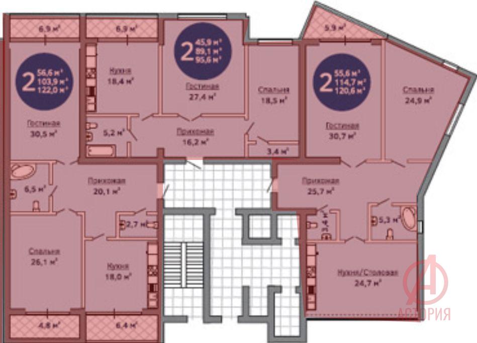 Фотография 2-к. квартира 122.00 м² #8