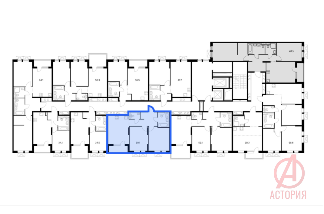 Фотография 2-комн. квартира 60.60 м² #3
