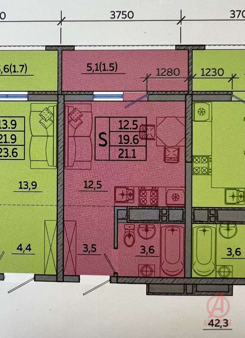 Фотография 1-комн. квартира 25.00 м² #1