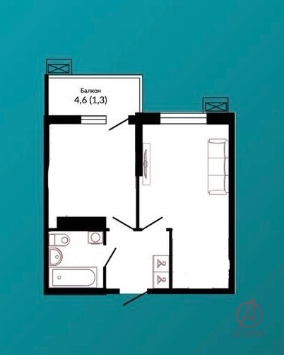 Фотография 1-к. квартира 38.80 м² #18