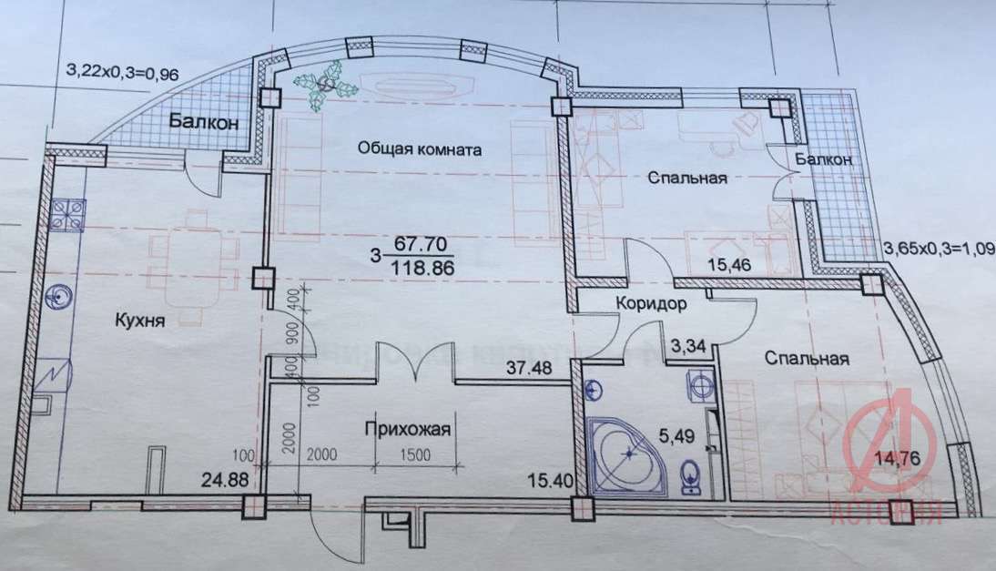 Фотография 3-к. квартира 118.00 м² #13