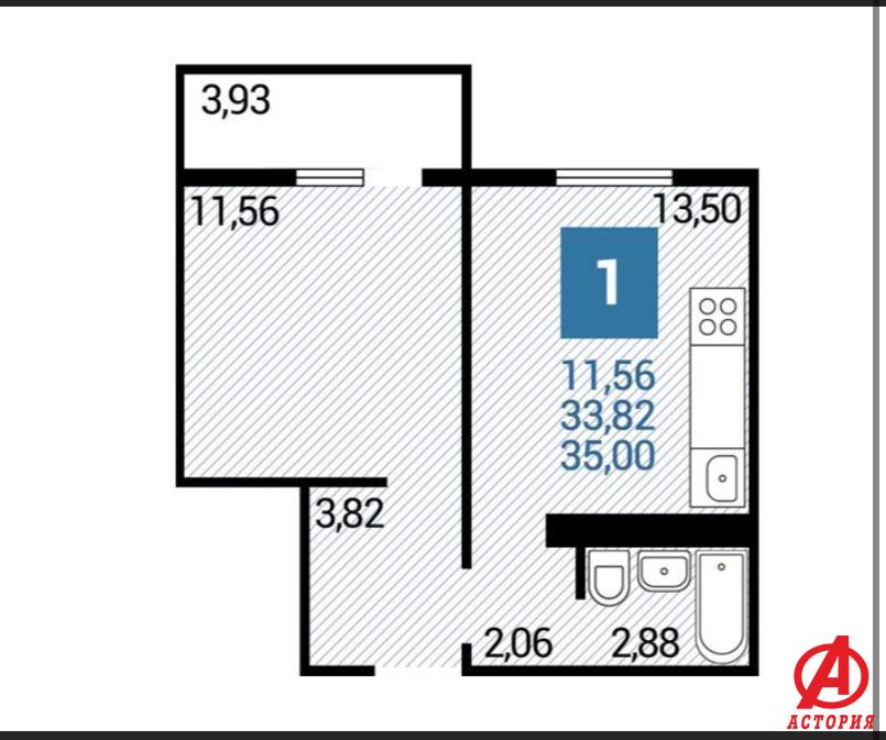 Фотография 1-комн. квартира 35.00 м² #5