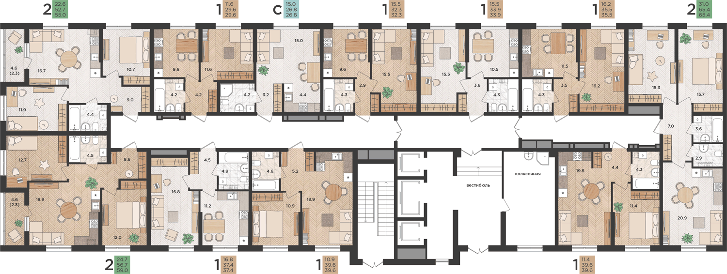 Фотография 1-к. квартира 37.4 кв.м. #1