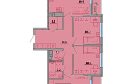 3-к. квартира 78,4 кв.м.