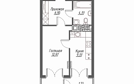 1-комн. квартира 35.43 кв.м.