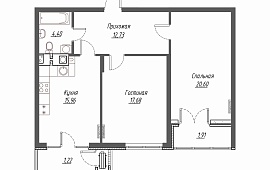 2-комн. квартира 74.75 кв.м.