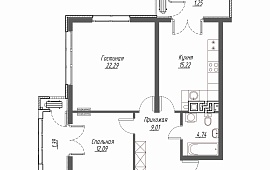 2-комн. квартира 66.51 кв.м.