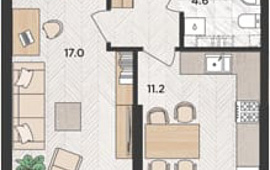 1-комн. квартира 38.60 м² 