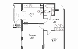 2-комн. квартира 63.23 кв.м.