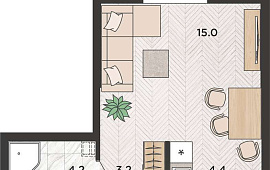 1-комн. квартира 26.80 м² 