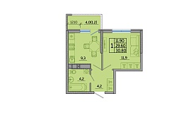 1-к. квартира 30,8 кв.м.