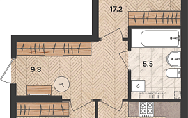 2-к. квартира 71.5 кв.м.