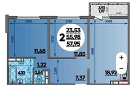 2-комн. квартира 57.95 м² 